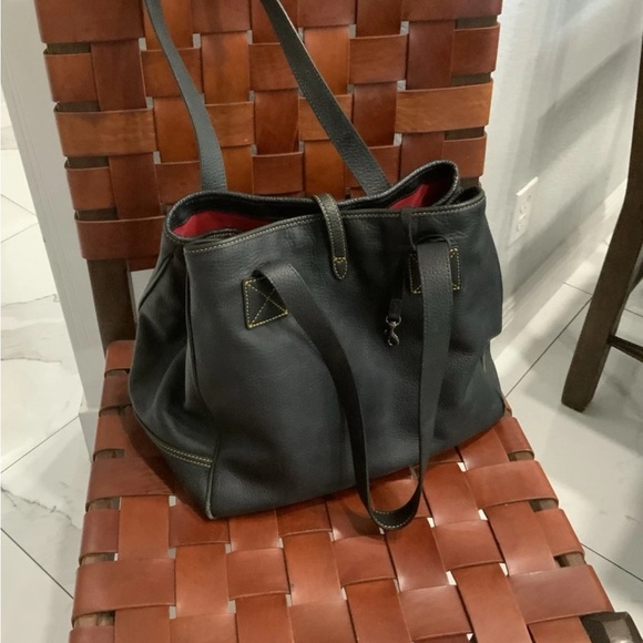 Dooney & Bourke Black Leather Tote with Gold Accents - Picture 15 of 16